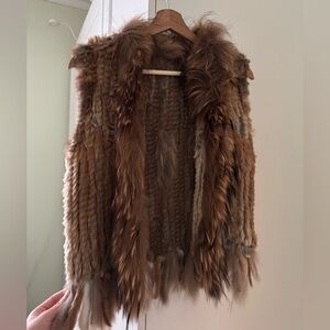 Faux Fur Vest in Brown Tones